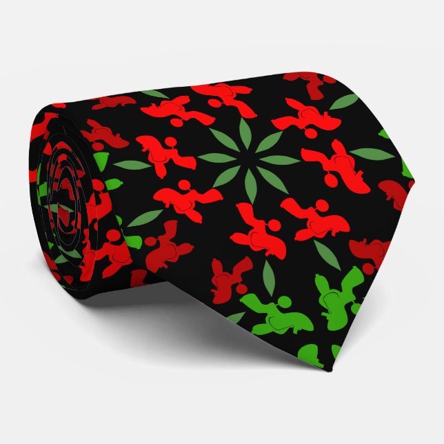 Cravate Illustration de motif de caniche personnalisable  (Roulé)