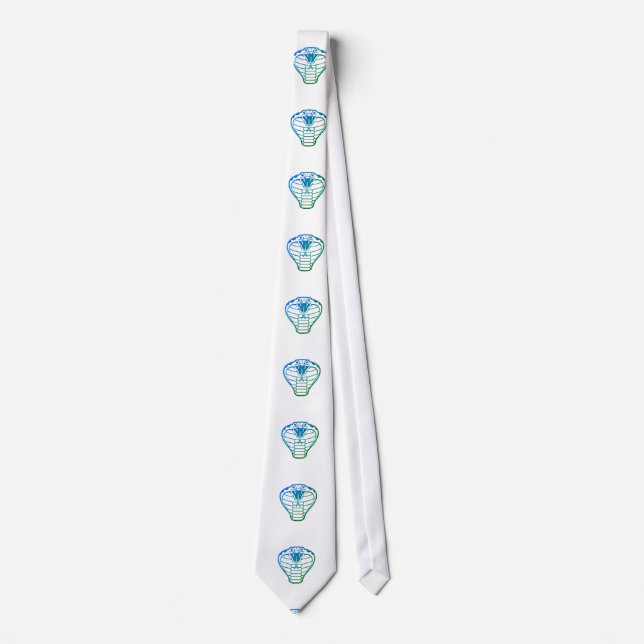 Cravate Illustration de serpent cobra vert Boa Reptile  (Devant)