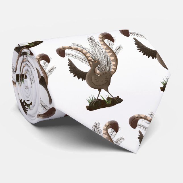 Cravate Illustration de superbe et superbe lyrebird (Roulé)