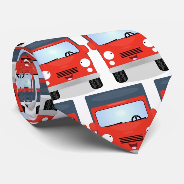 Cravate Illustration d'un camion kawaii rouge mou (Roulé)