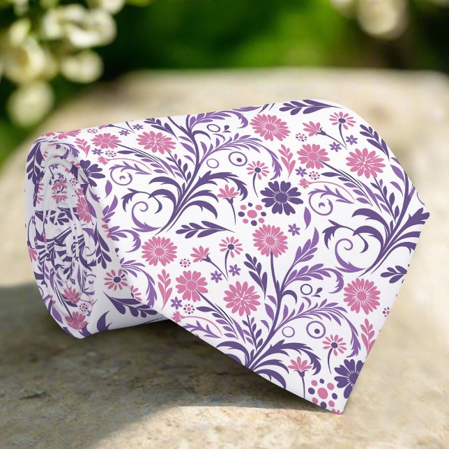 Cravate Illustration Florale Élégante Sur Arrière - plan B (Créateur téléchargé)