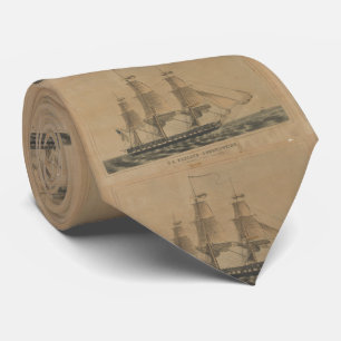 Cravate Illustration vintage de bateau de constitution