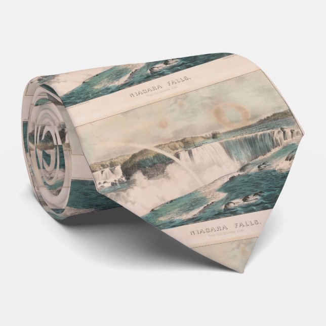 Cravate Illustration vintage des chutes du Niagara (1907) (Roulé)