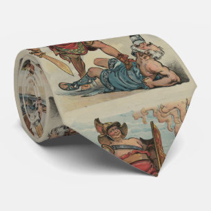 Cravate Illustration vintage d'un combat de gladiateur