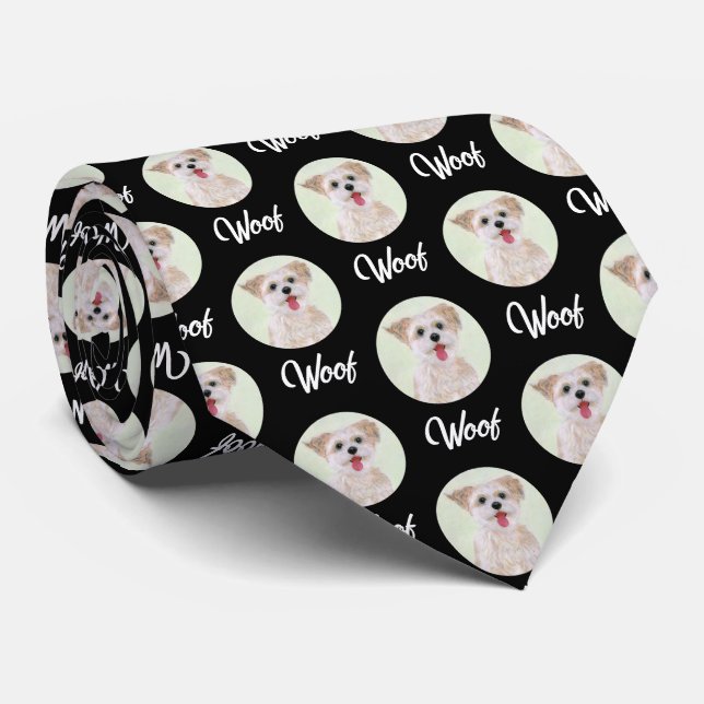 Cravate Image ronde Morkie Black Tie (Roulé)