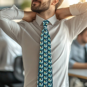 Cravate Imaginaire Art déco de la lune de sirène de Blonde