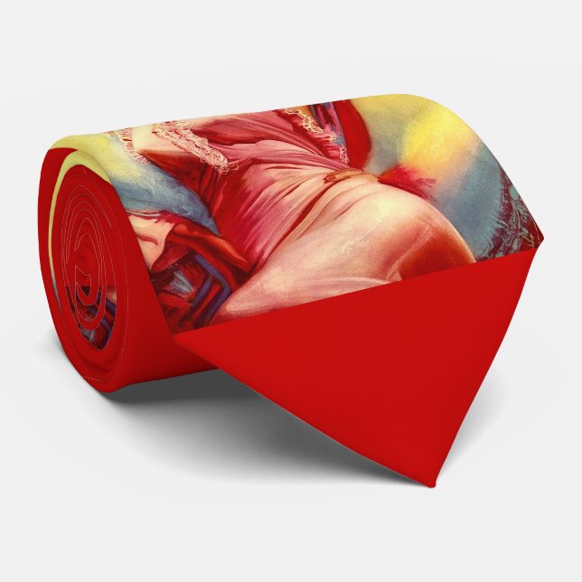 Cravate Impression à chaud des années 1930 (Roulé)