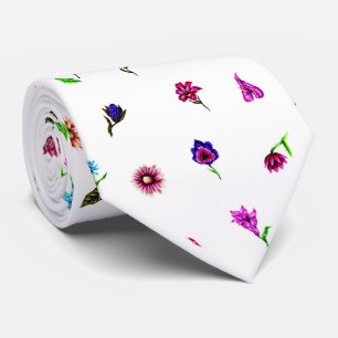 Cravate Impression à fleurs violettes et bleues, impressio