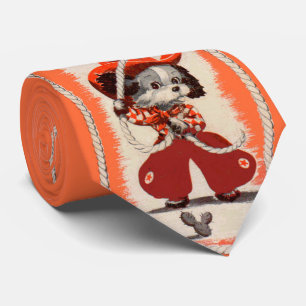 Cravate impression de chien cowboy 
