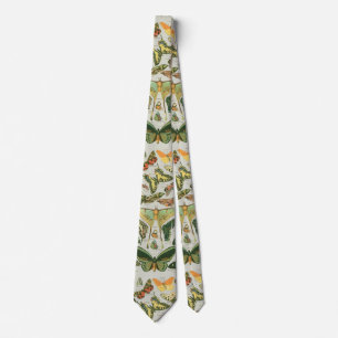 Cravate Impression de motif de papillon de nuit vintage