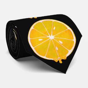 Cravate impression en tranches de citron