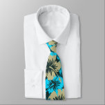 Cravate Impression florale épique Hibiscus Hawaïen recto-v<br><div class="desc">Teinte sarcelle,  turquoise et kaki.  Impression tropicale vintage inspirée des chemises aloha des années soixante et soixante-dix. Des fleurs d'hibiscus de taille épique créent ce motif tropical. Ces conceptions sont disponibles en plusieurs coloris.</div>