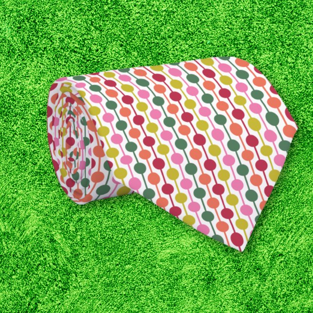 Cravate Impression géométrique rétro 1970 Noël à motifs (Créateur téléchargé)