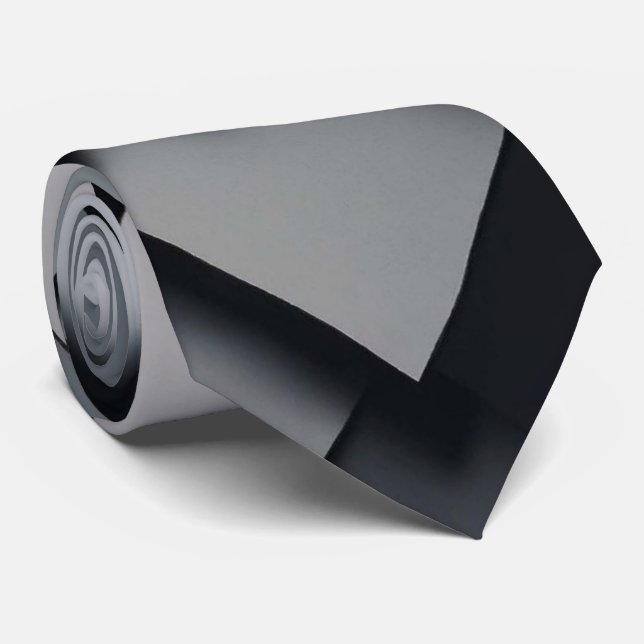 Cravate Impression gris de luxe unique en 3D (Roulé)