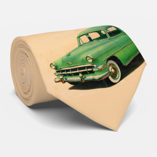 Cravate Impression verte Chevy des années 1950