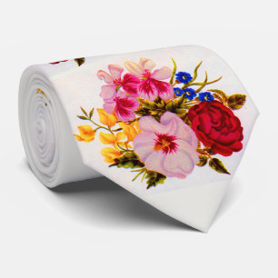Cravate imprimé bouquet floral