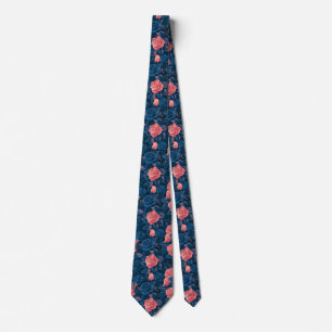Cravate Imprimé de rose père marié mariage vintage