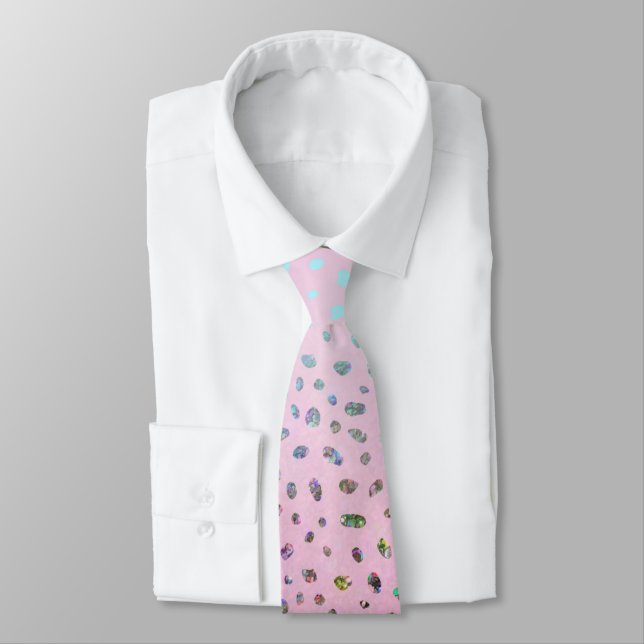 Cravate Imprimé Guépard Rose Pailleté (Attaché)