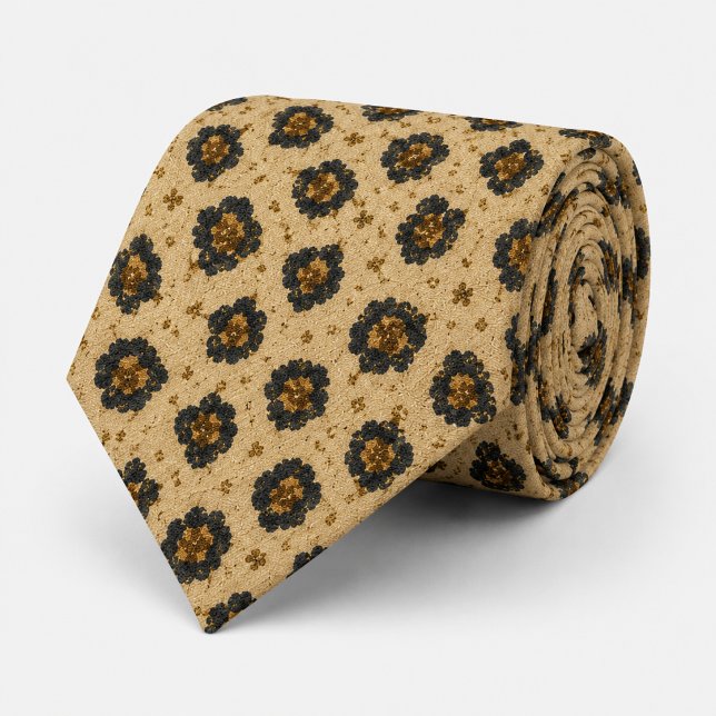 Cravate Imprimé léopard or luxe élégant  (Créateur téléchargé)