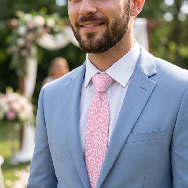 Cravate Imprimé léopard rose bubble-gum (Créateur téléchargé)