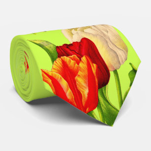 Cravate imprimé tulipes