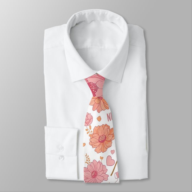 Cravate Infirmière Colorée Motif Floral (3) (Attaché)