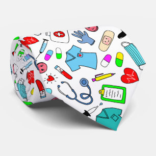 Cravate Infirmière infirmière Motif de fournitures Médical