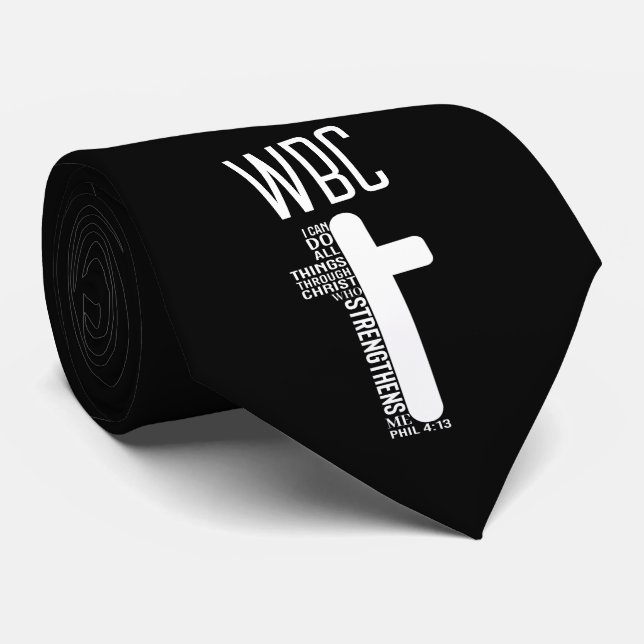 Cravate Initiales du pasteur Nom de l'église Philippiens 4 (Roulé)