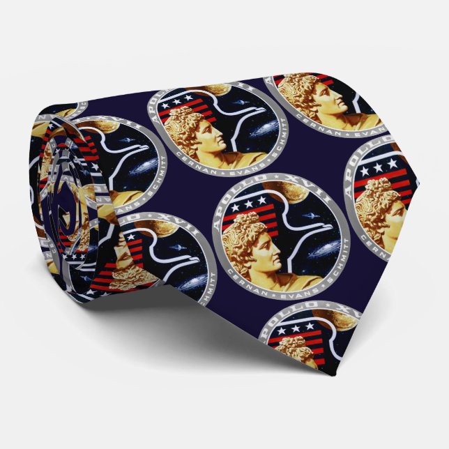 Cravate Insigne de mission spatiale Apollo 17 1972 (Roulé)