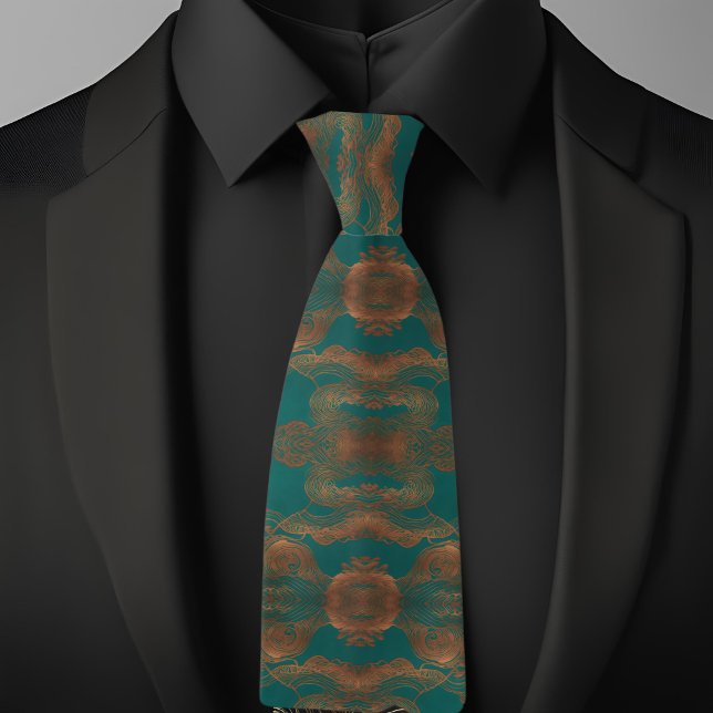 Cravate Inspo Bohème Cuivre et Turquoise (Créateur téléchargé)