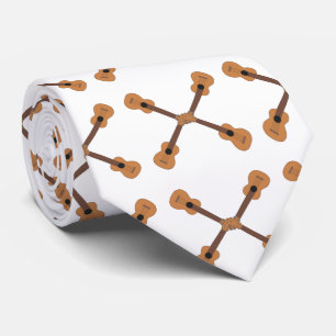 Cravate Instrument de musique Ukulele (blanc)