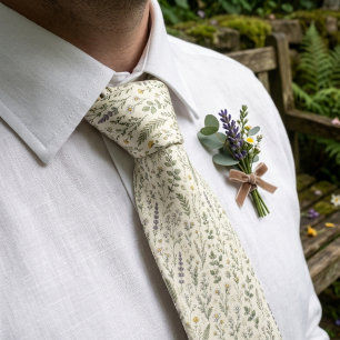 Cravate Invités de mariage de jardin de fleurs sauvages