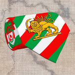 Cravate Iran, drapeau perse avec Lion, Shah d'Iran<br><div class="desc">Cravate : Drapeau patriotique persan,  Shah d'Iran (1964-1980) avec soleil et lion</div>