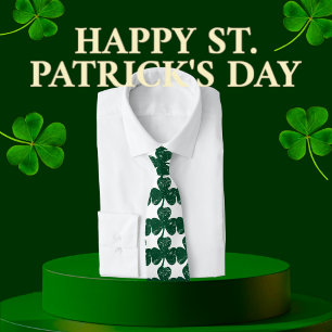 Cravate Irish Luck Stylo Grunge Clover Leaf