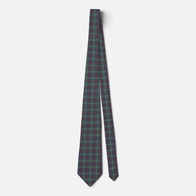 Cravate Isle Of Skye Tartan Plaid Green Black Pattern (Devant)