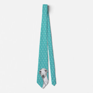 Cravate Italien Greyhound Cute Sketch Empreintes de pattes