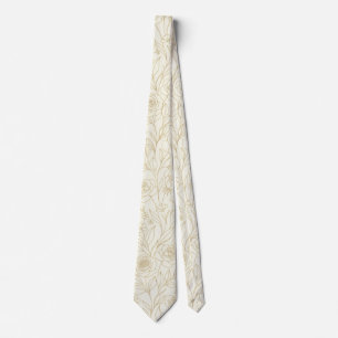 Cravate Ivory Gold Botanique Vintage