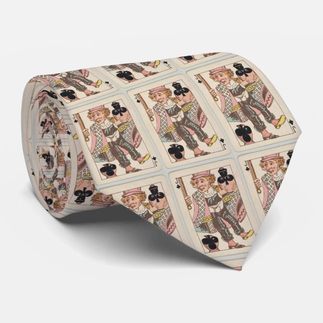 Cravate Jack vintage de clubs Jouer carte Illustration (Roulé)