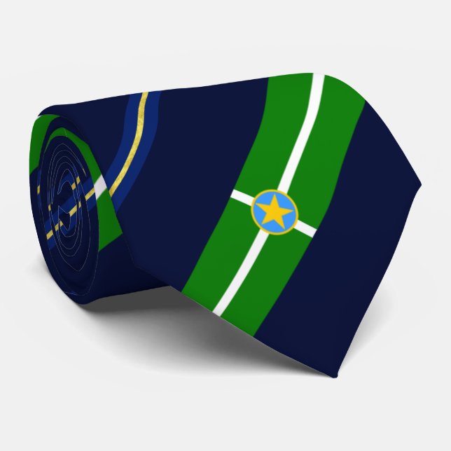 Cravate Jackson (Mississippi) city flag Neck Tie (Roulé)