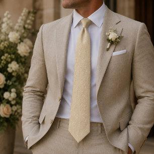 Cravate Jacquard botanique Perle de Champagne