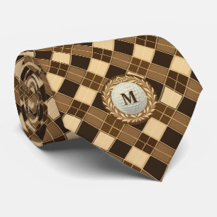Cravate Jacquard Brown rétro Monogram Golf Ball