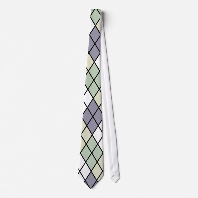 Cravate Jacquard des diamants Pastel (Devant)