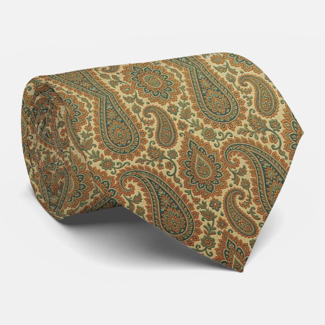 Cravate Jacquard Faux Soie | Luxe Paisley Gentleman (Roulé)