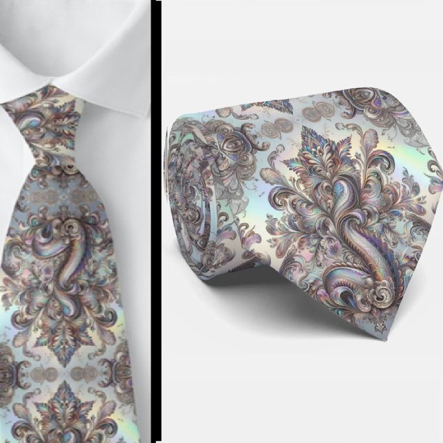 Cravate Jacquard Faux Soie | Luxe Paisley Gentleman (Créateur téléchargé)
