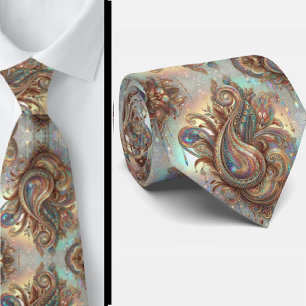 Cravate Jacquard Faux Soie Luxe Paisley Gentleman