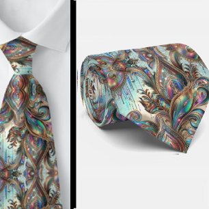 Cravate Jacquard Faux Soie Luxe Paisley Gentleman