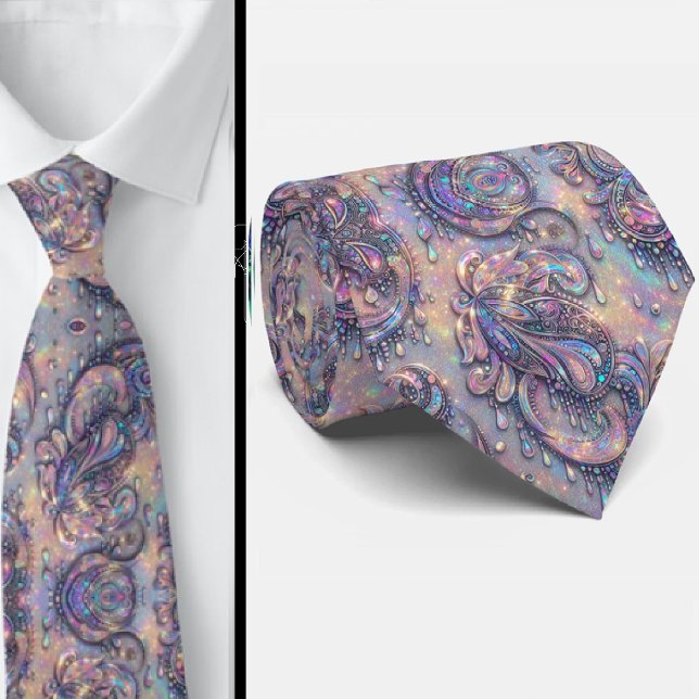 Cravate Jacquard Faux Soie | Luxe Paisley Gentleman (Créateur téléchargé)