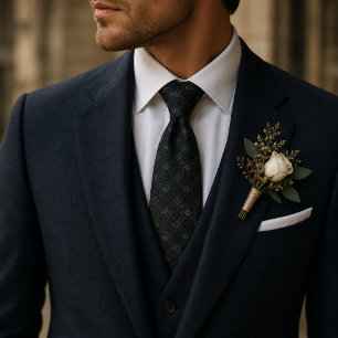 Cravate Jacquard Luxueux Midnight Navy Heritage