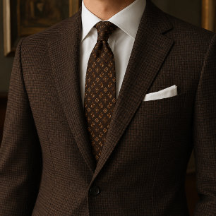 Cravate Jacquard Patrimoine Tabac Chocolat