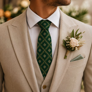 Cravate Jacquard Vert Émeraude Luxe